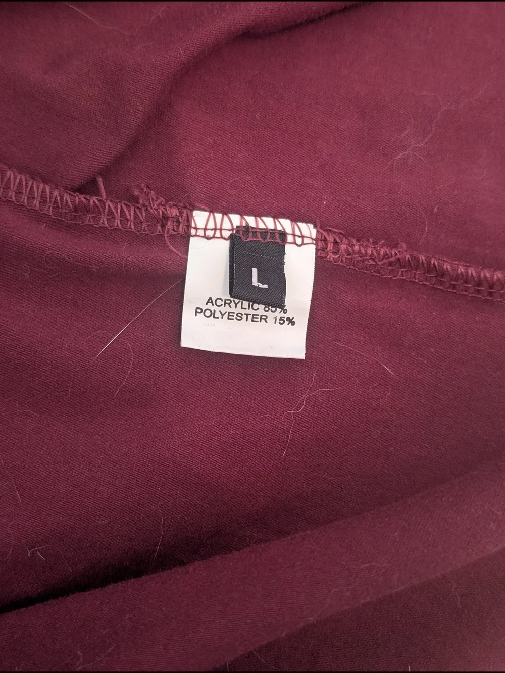 Yggdrazil Black Knit Cowl Burgundy Asymmetrical Hem Dress - Picture 3 of 3